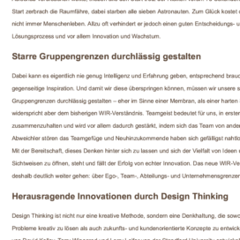 Agil kreativ innovativ Design Thinking statt Groupthink Expertin fuer das neue WIR Ulrike Stahl