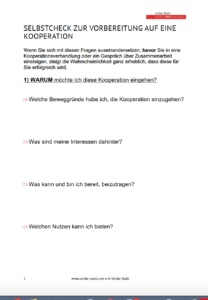 Selbstcheck zur Vorbereitung auf eine Kooperation