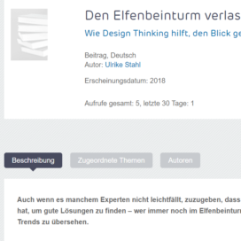 Den Elfenbeinturm verlassen Wie Deign Thinking hilft, den Blick gemeinsam zu weiten 2018 Expertin fuer kooperative Zusammenarbeit Ulrike Stahl