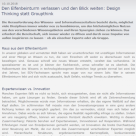 Die Elfenbeinturm velassen und den Blick weiten Design Thinking statt Groupthinking 2018 Expertin fuer kooperative Zusammenarbeit Ulrike Stahl