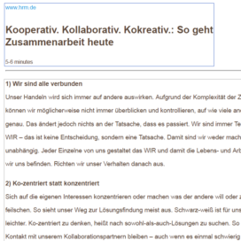 Kooperativ. Kollaborativ. Kokreativ. So geht Zusammenarbeit heute von hrm.de 11 2018 Expertin fuer das neue WIR Ulrike Stahl