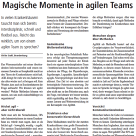 Magische Momente in agilen Teams Management&Krankenhaus 09 2018 Expertin fuer das neue WIR Ulrike Stahl