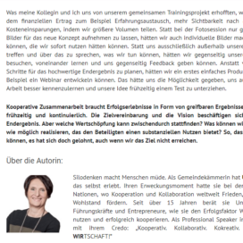 Mit kontinuierlicher Wertschoepfung zum Erfolg Warum es sich in Kooperationen lohnt, vorwaerts UND rueckwaerts zu gehen 2018 Expertin fuer kooperative Zusammenarbeit Ulrike Stahl