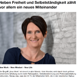 Neben Freiheit und Selbständigkeit zählt vor allem ein neues Miteinander HR Performance Expertin fuer das neue WIR Ulrike Stahl