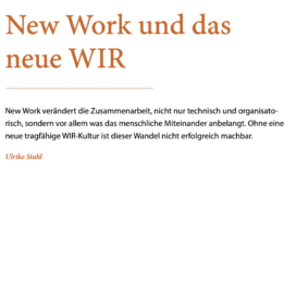 New Work und das neue WIR_Wirtschaftsinformatik & Management 10_2019 von Ulrike Stahl Teamworkshops für Hochleistungsteams