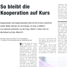 So bleibt die Kooperation auf Kurs MB Revue 10 2018 Expertin fuer das neue WIR Ulrike Stahl