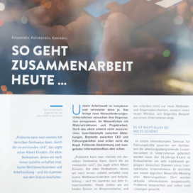 So geht Zusammenarbeit heute kooperativ kollaborativ kokreativ vem magazin 12 2018 Expertin fuer das neue WIR Ulrike Stahl