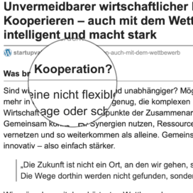 Unvermeidbarer wirtschaftlicher Paradigmenwechsel: Kooperieren-  auch mit dem Wettbewerb ist intelligent und macht stark_startupvalley.de 10_2019 von Ulrike Stahl Organisationsentwicklung für agile Teams und Unternehmen