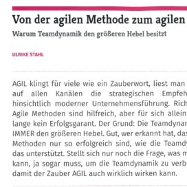 Von der agilen Methode zum agilen WIR it Service Management 03 2019 Expertin fuer kooperative Zusammenarbeit Ulrike Stahl