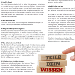 Wie Führungskräfte ihre Mitarbeitenden dazu motivieren ihr Wissen zu teilen - Journal Coiffure Suisse 06_2021 von Ulrike Stahl Organisationsentwicklung für agile Teams und Unternehmen
